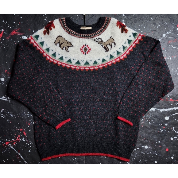 Woolrich Sweaters - Woolrich vintage 90s women's spotted nature animal print wool sweater size L